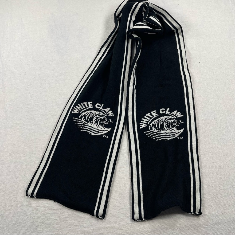 White Claw Scarf Beer Hard Seltzer Promo Black & White Logo Winter Festival